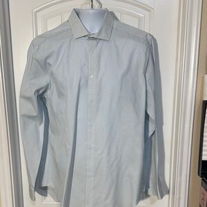 Calvin Klein Light Blue Patterned Dress Shirt